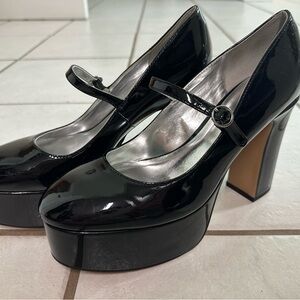 Black Mary Jane Platform Heels